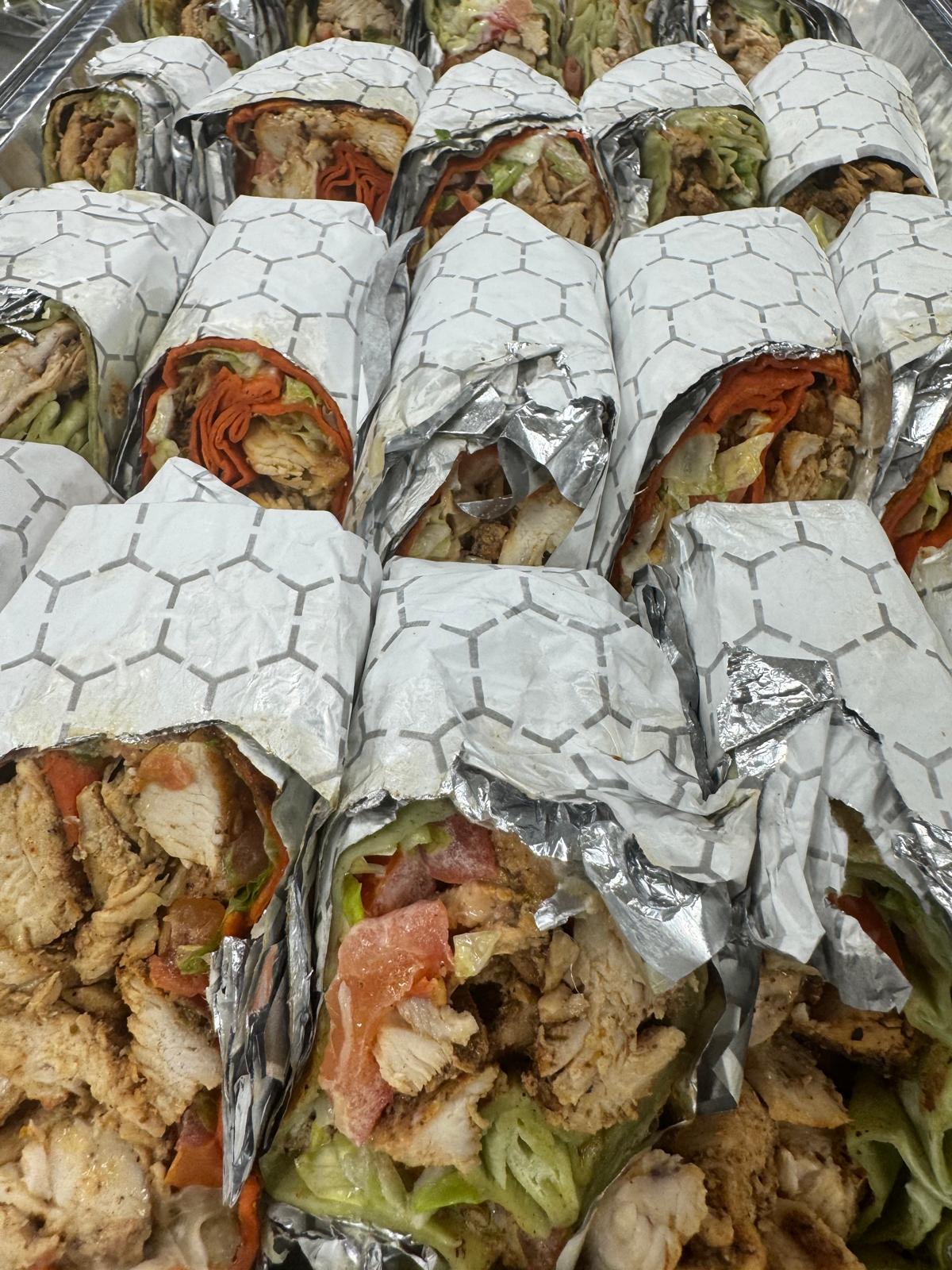 Shawarma wraps ready for the crowd