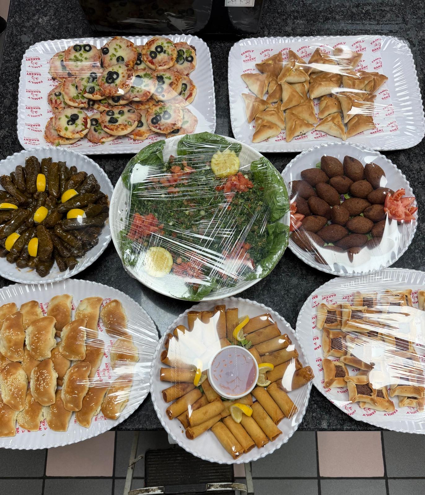 Full mezza platter ready to serve